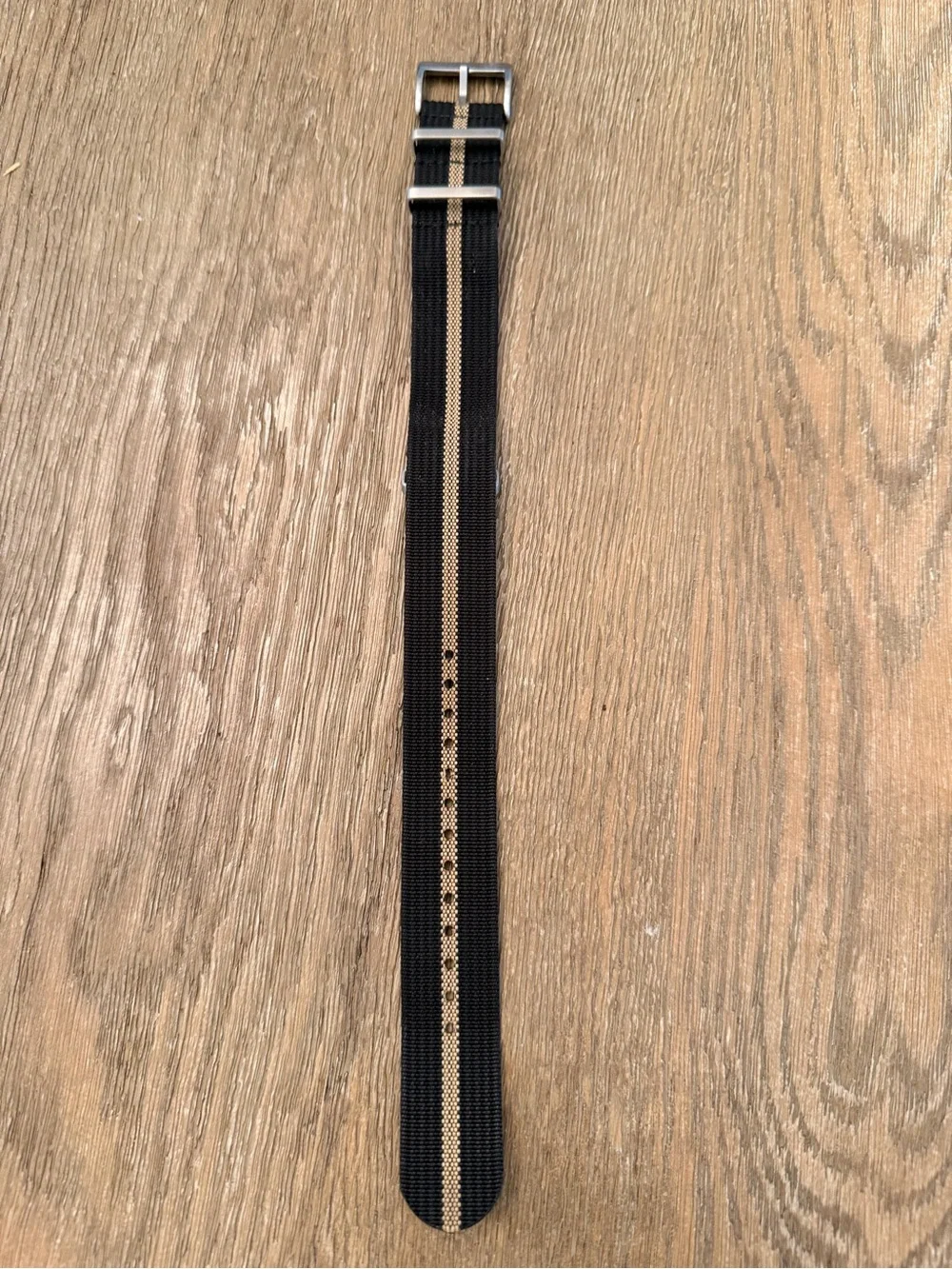 Black and Tan NATO Nylon Stripe Watch Strap - Strap Tailor -22mm